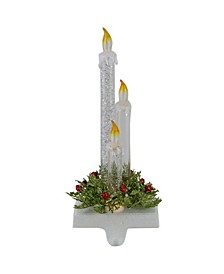 9" Battery Operated LED Lighted Candle Christmas Stocking Holder