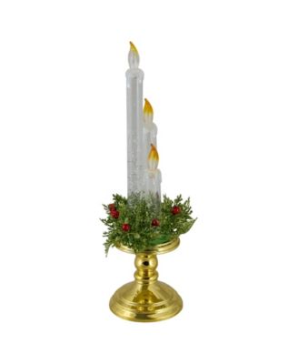 14.5" Lighted Water Candle on a Base with Berries