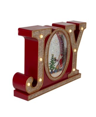 11" LED Lighted Joy Christmas Glitter Snow Globe