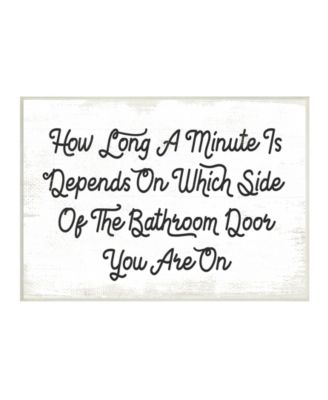 Which Side Funny Bathroom Word Design Wall Plaque Art, 10" x 15"