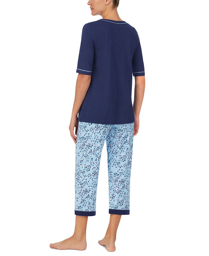 Cuddl Duds Henley Top & Capri Pants Pajama Set - Macy's