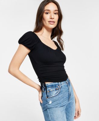 Crave Fame - Juniors' Ruched Side-Tie Emma Top