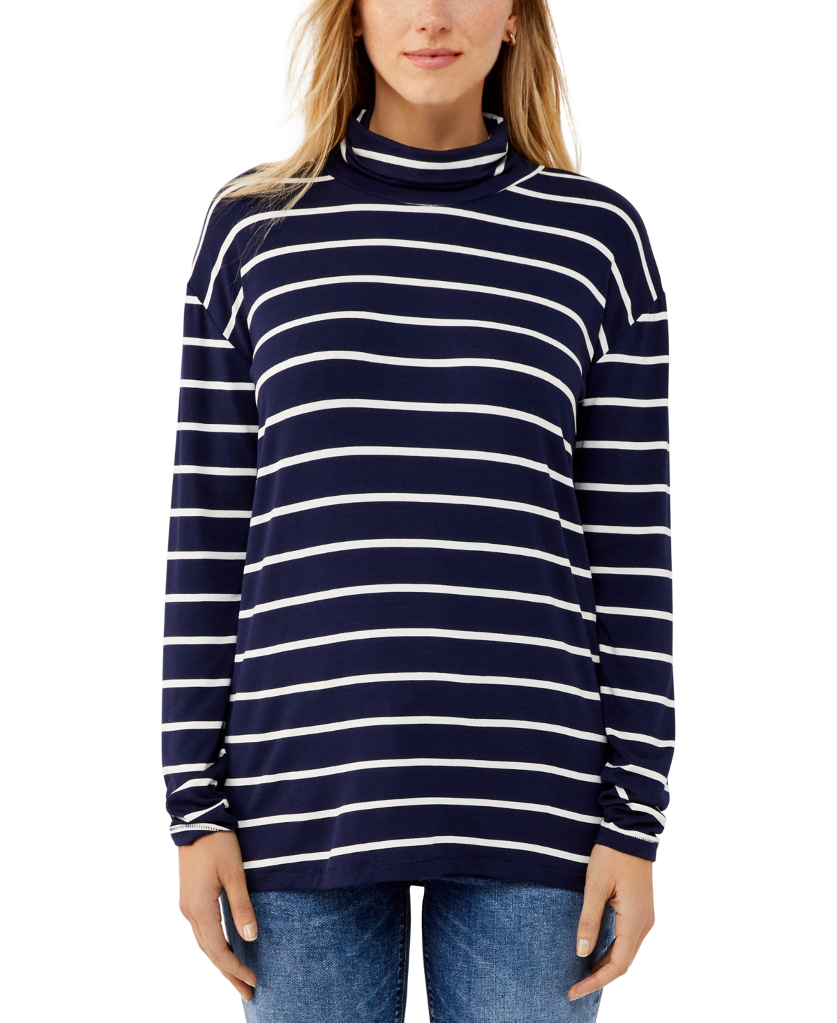  A Pea In The Pod Maternity Striped Turtleneck Top
