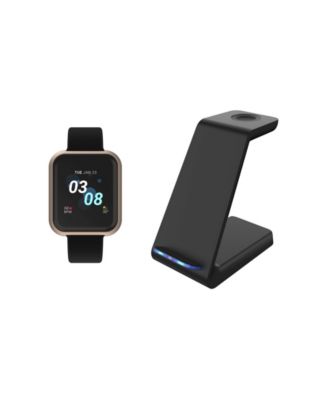 iTouch Unisex Air Black Silicone Strap Smartwatch with in