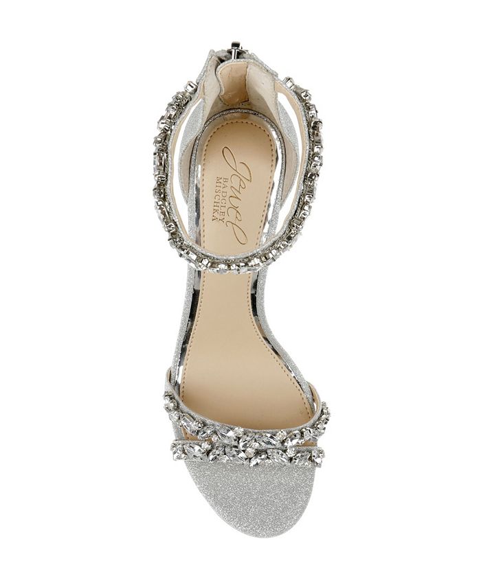 Jewel Badgley Mischka Caroline Embellished Ankle-Strap Evening Sandals ...