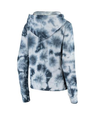 Women's College Navy Seattle Seahawks Tie Dye Fleece Full-Zip Hoodie