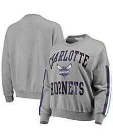 Women's Gray Charlotte Hornets Slouchy Rookie Pullover Sweatshirt