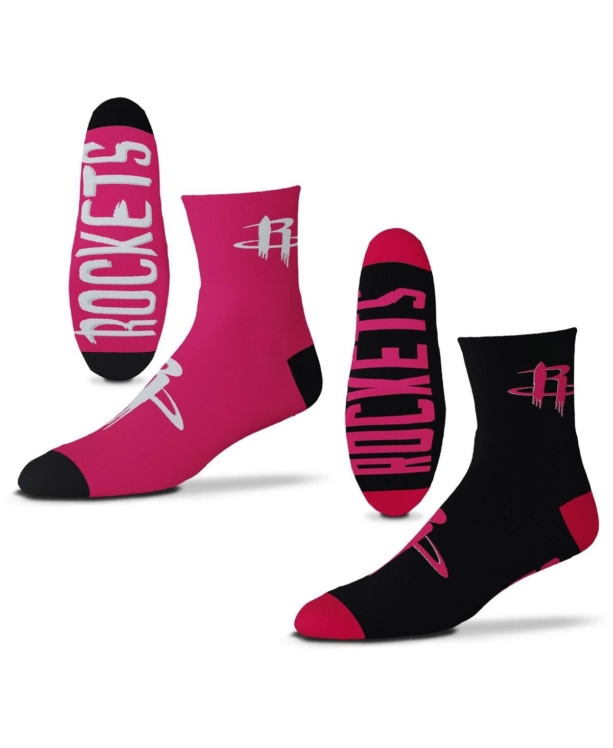 For Bare Feet Men's Houston Rockets 2-pack Team Quarter-length Socks In Red