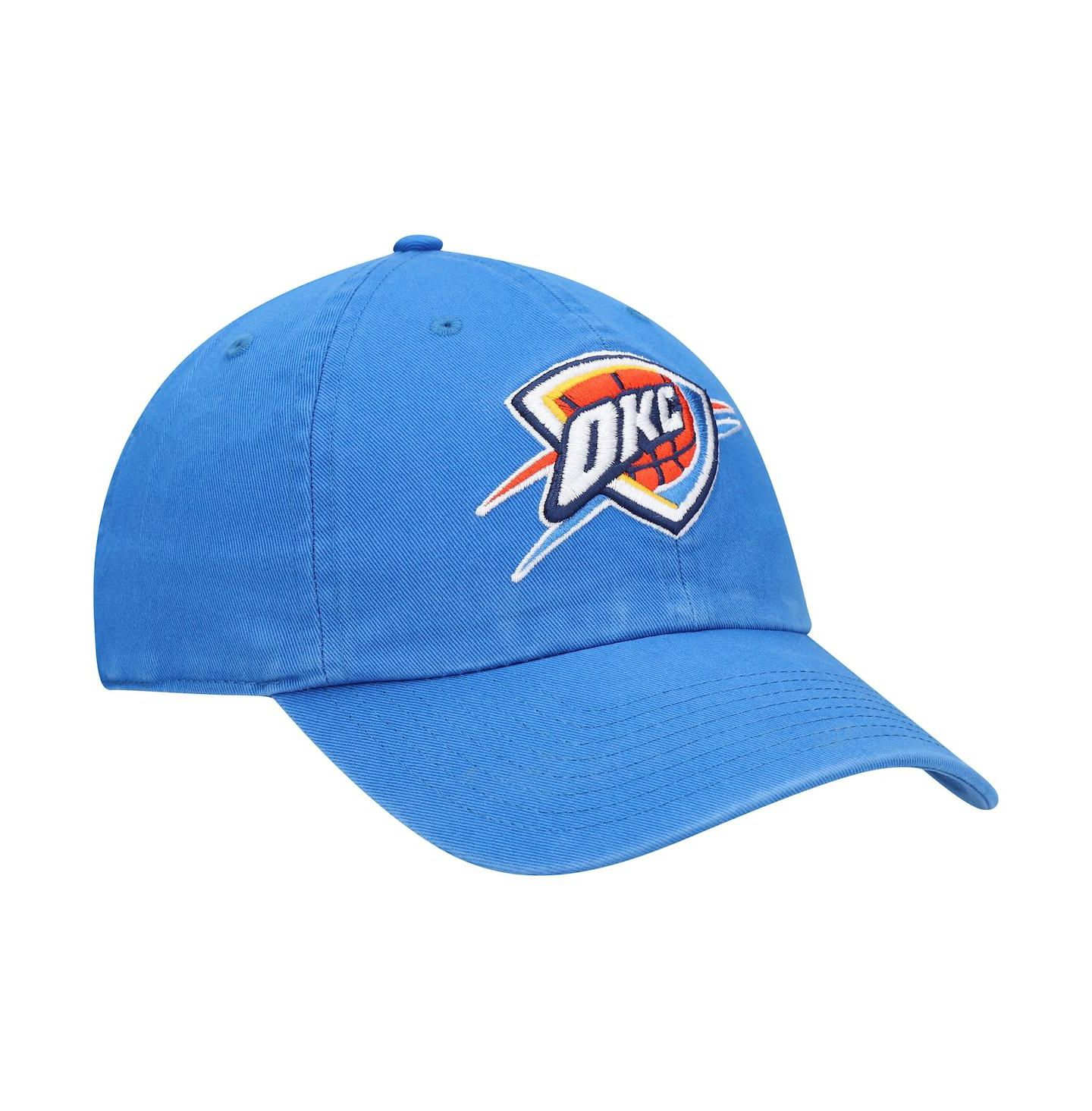 Мужская кепка '47 Brand Blue Oklahoma City Thunder Team Clean Up Adjustable Hat — фото 2