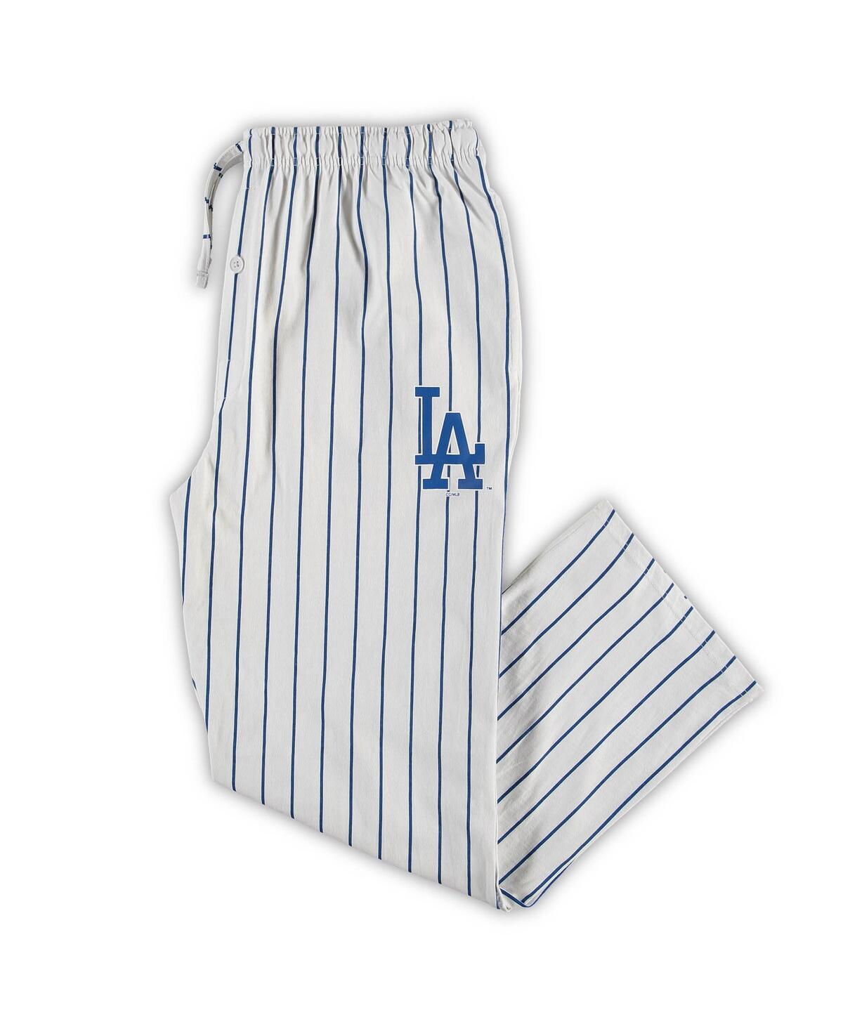 Shop Concepts Sport Men's White, Royal Los Angeles Dodgers Big And Tall Pinstripe Sleep Pants In White,royal