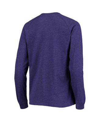 Women's Heathered Black, Heathered Purple Los Angeles Lakers Raglan Long Sleeve T-shirt and Shorts Sleep Set