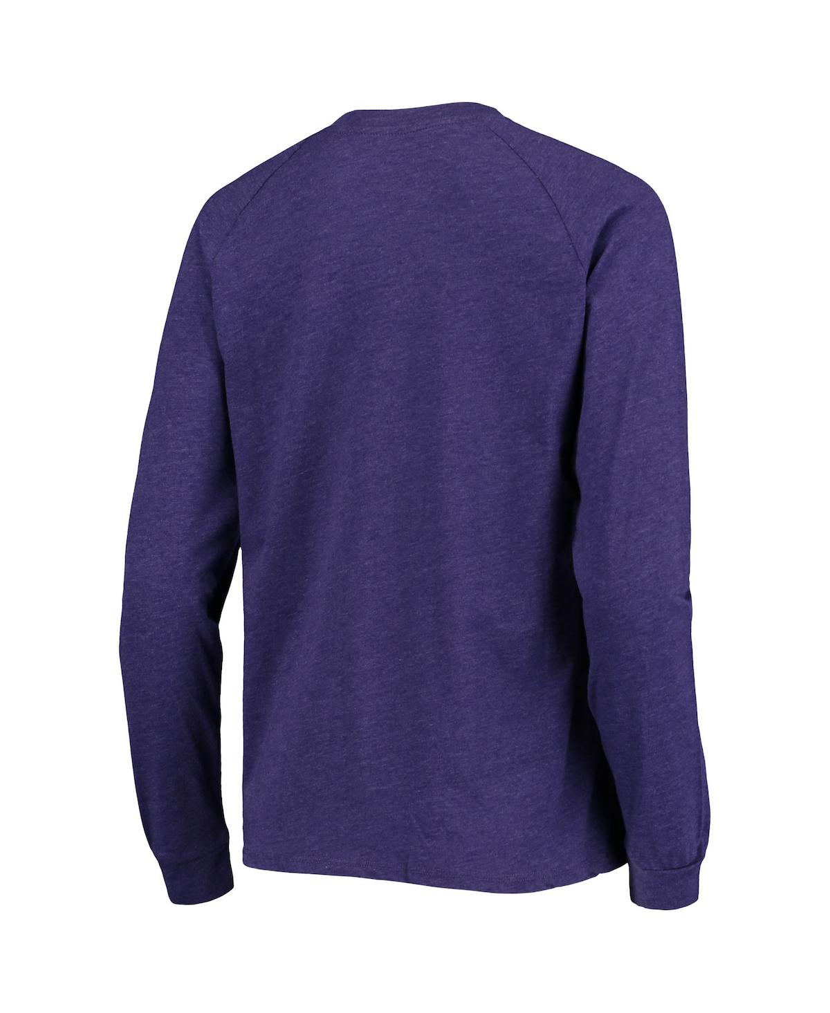 Concepts Sport Women's Heathered Black, Heathered Purple Los Angeles Lakers Raglan Long Sleeve T-shirt And Shorts S In Heathered Black,heathered Purple