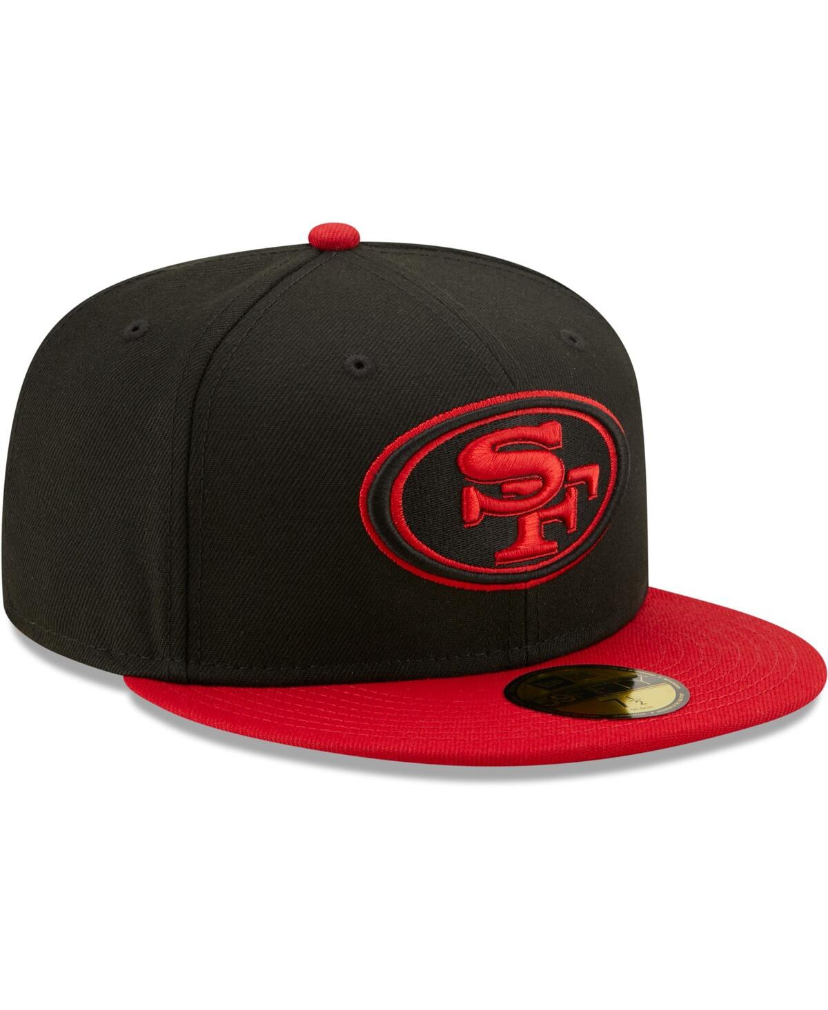 Men'sand Scarlet San Francisco 49ers Flipside 59FIFTY Fitted Hat - Black, Scarlet