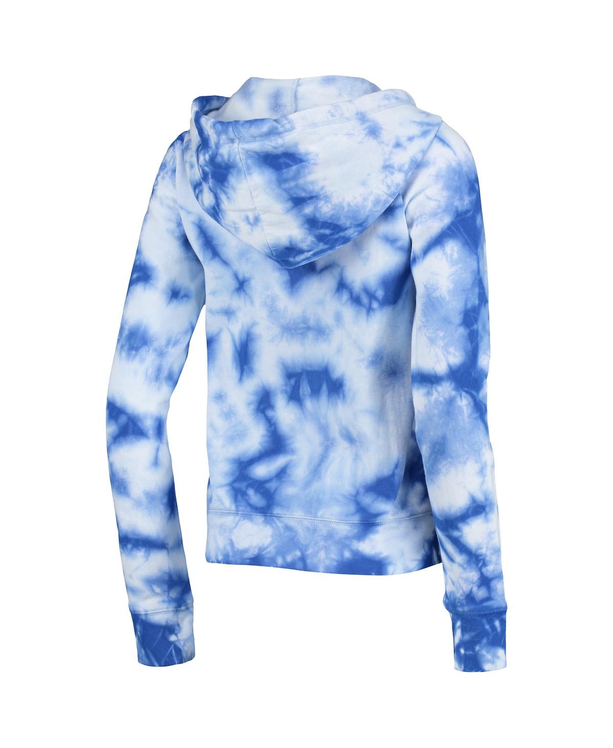 Women'sLos Angeles Dodgers Tie-Dye Fleece Full-Zip Hoodie - Royal