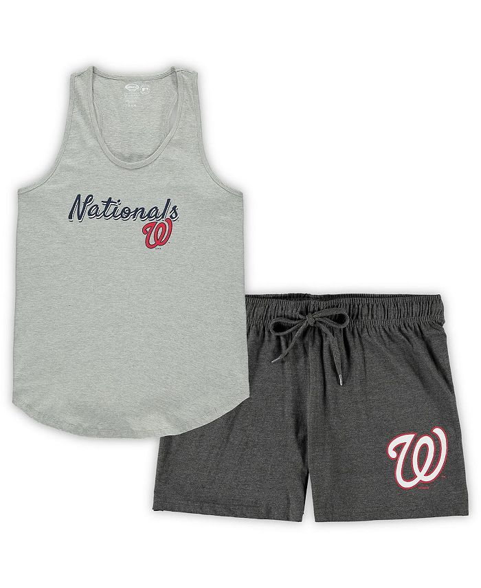 Concepts Sport Women's Heathered Gray, Heathered Charcoal Washington  Nationals Plus Size Tank Top and Shorts Sleep Set - Macy's