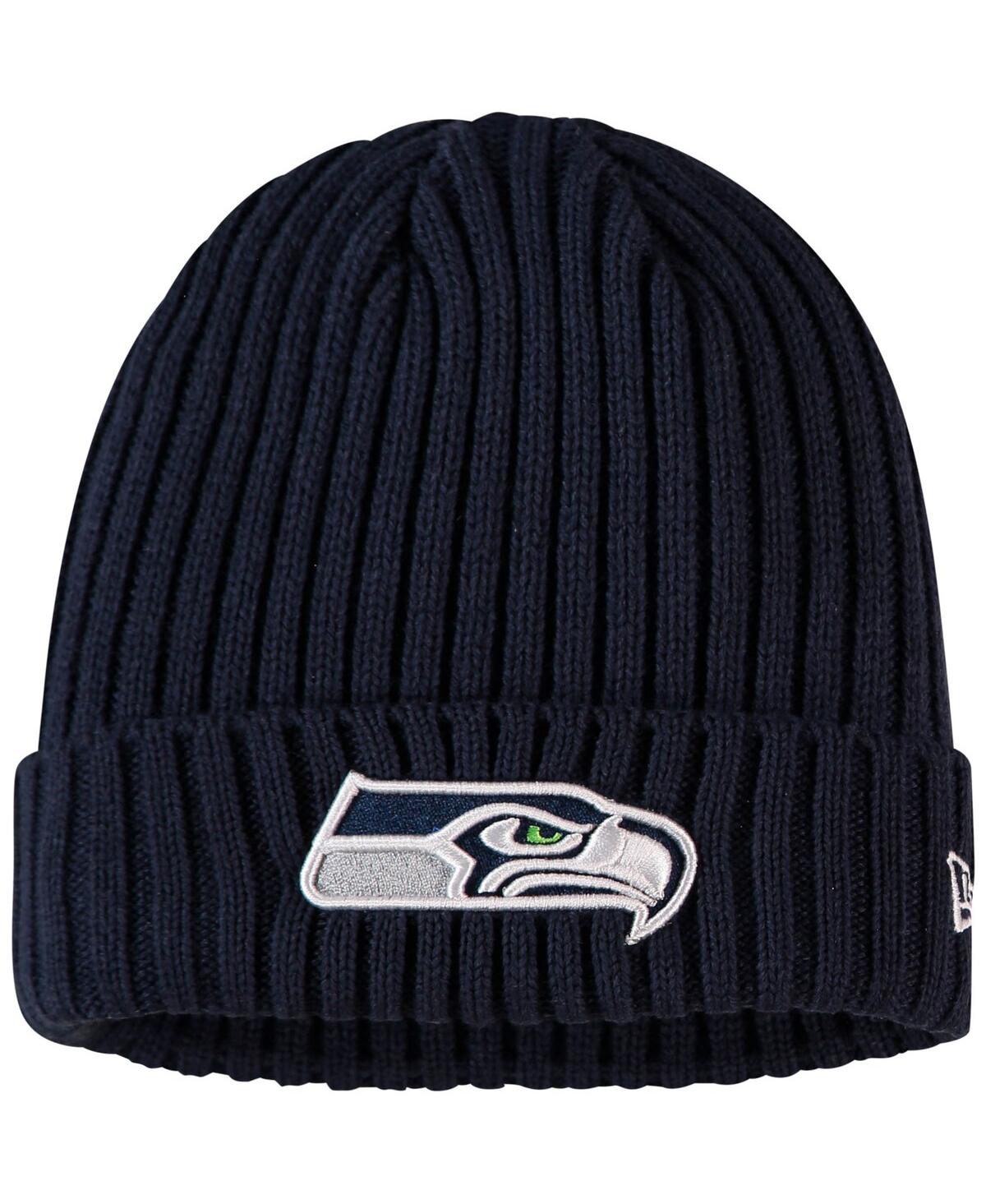 New Era Babies' Little Boys And Girls College Navy Seattle Seahawks Logo Core Classic Cuffed Knit Hat