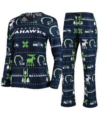 FOCO Women's College Navy Seattle Seahawks Ugly Pajamas Set - Macy's