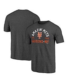 Men's Heathered Charcoal New York Mets Hometown Tri-Blend T-shirt