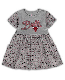 Toddler Girls Heathered Gray Chicago Bulls Spirit Fingers Dress