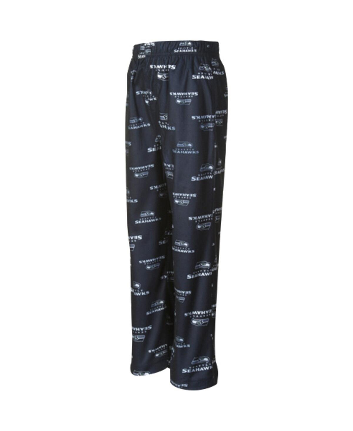 Seattle Seahawks Unisex Preschool Toddler Allover Logo Flannel Pajama Pants -Blue - Navy