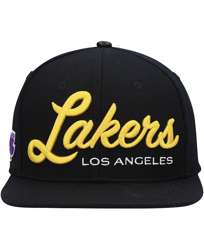 Pro Standard Men's Black Los Angeles Lakers Drop Shadow Script Snapback ...