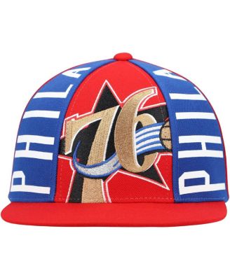 Men's Red Philadelphia 76ers Hardwood Classics Big Face Callout Snapback Hat