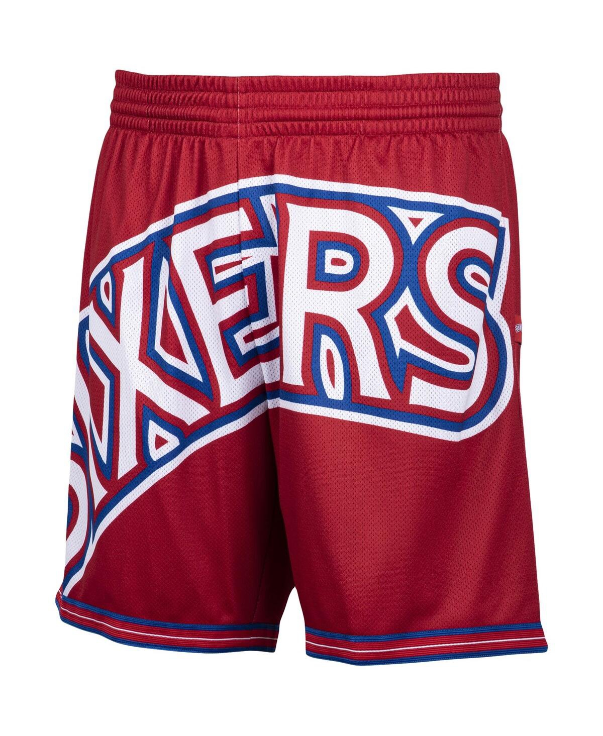 Men'sPhiladelphia 76ers Hardwood Classics Big Face 2.0 Shorts - Red