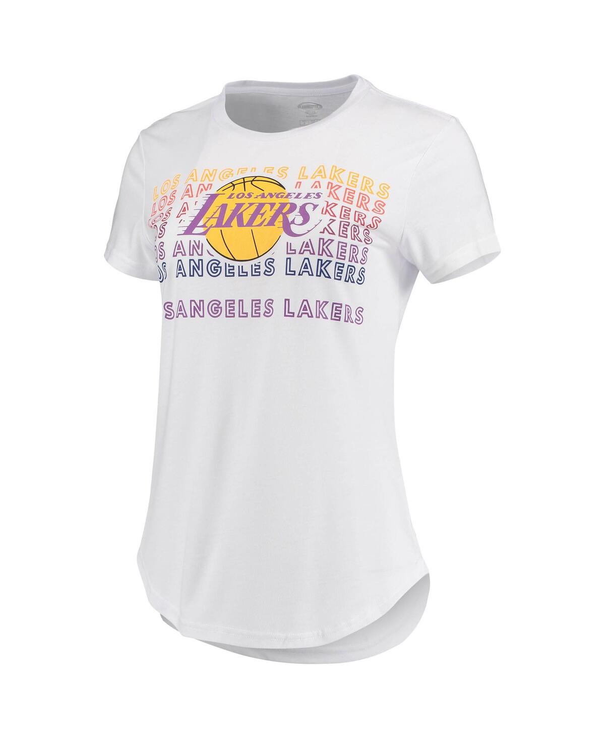 Shop Concepts Sport Women's White, Charcoal Los Angeles Lakers Sonata T-shirt And Leggings Set In White,charcoal
