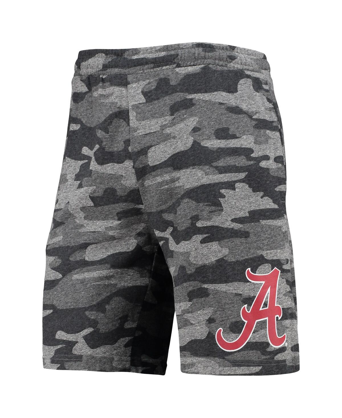 Shop Concepts Sport Men's Charcoal And Gray Alabama Crimson Tide Camo Backup Terry Jam Lounge Shorts In Charcoal,gray
