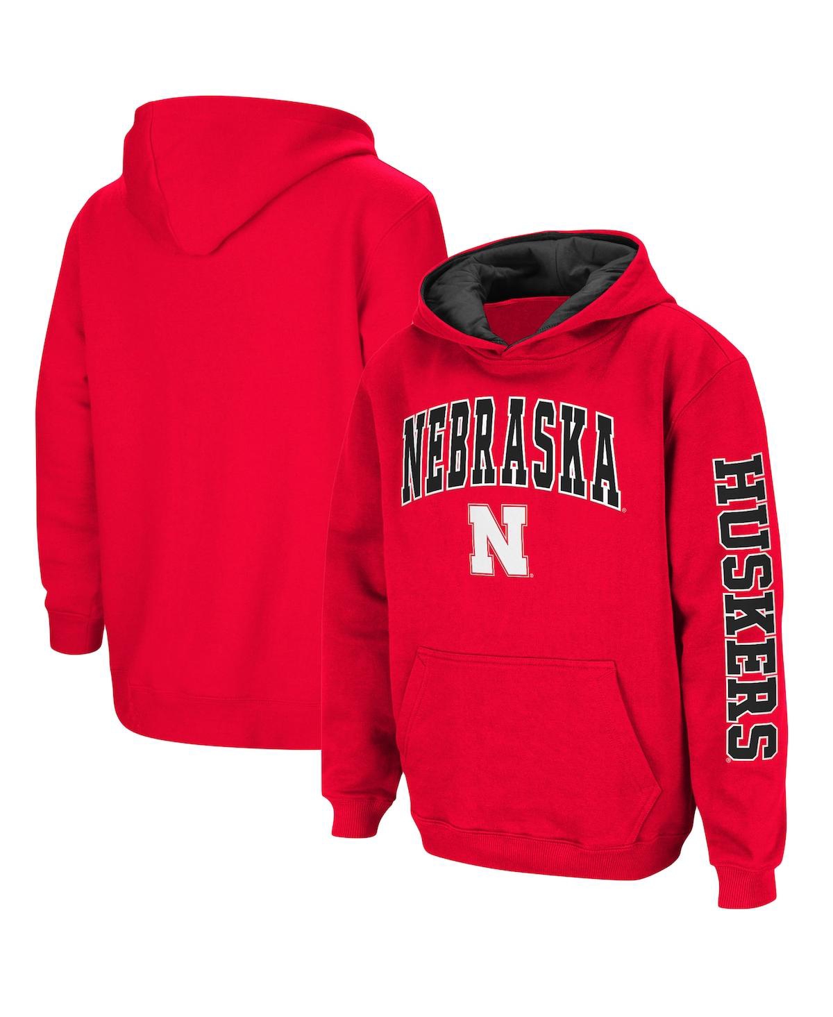 Colosseum Youth  Scarlet Nebraska Huskers 2-hit Team Pullover Hoodie In Scarlet