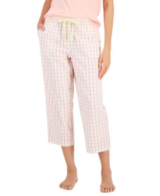 Cropped Cotton Pajama Pants 