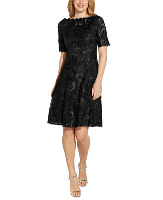 Adrianna Papell Lace Fit & Flare Dress - Macy's