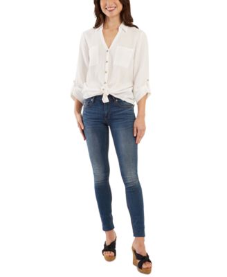 BCX Juniors' Tie-Front Shirt - Macy's
