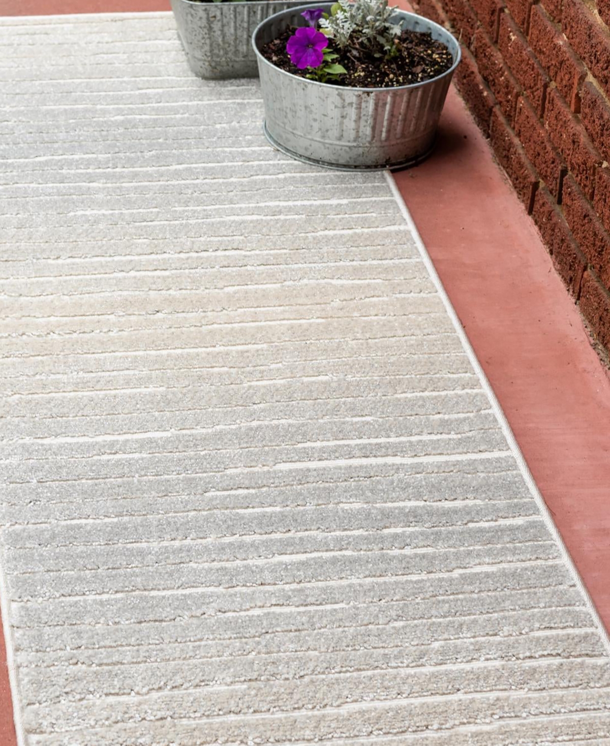 Sabrina Soto Outdoor Ola Runner Area Rug - beige