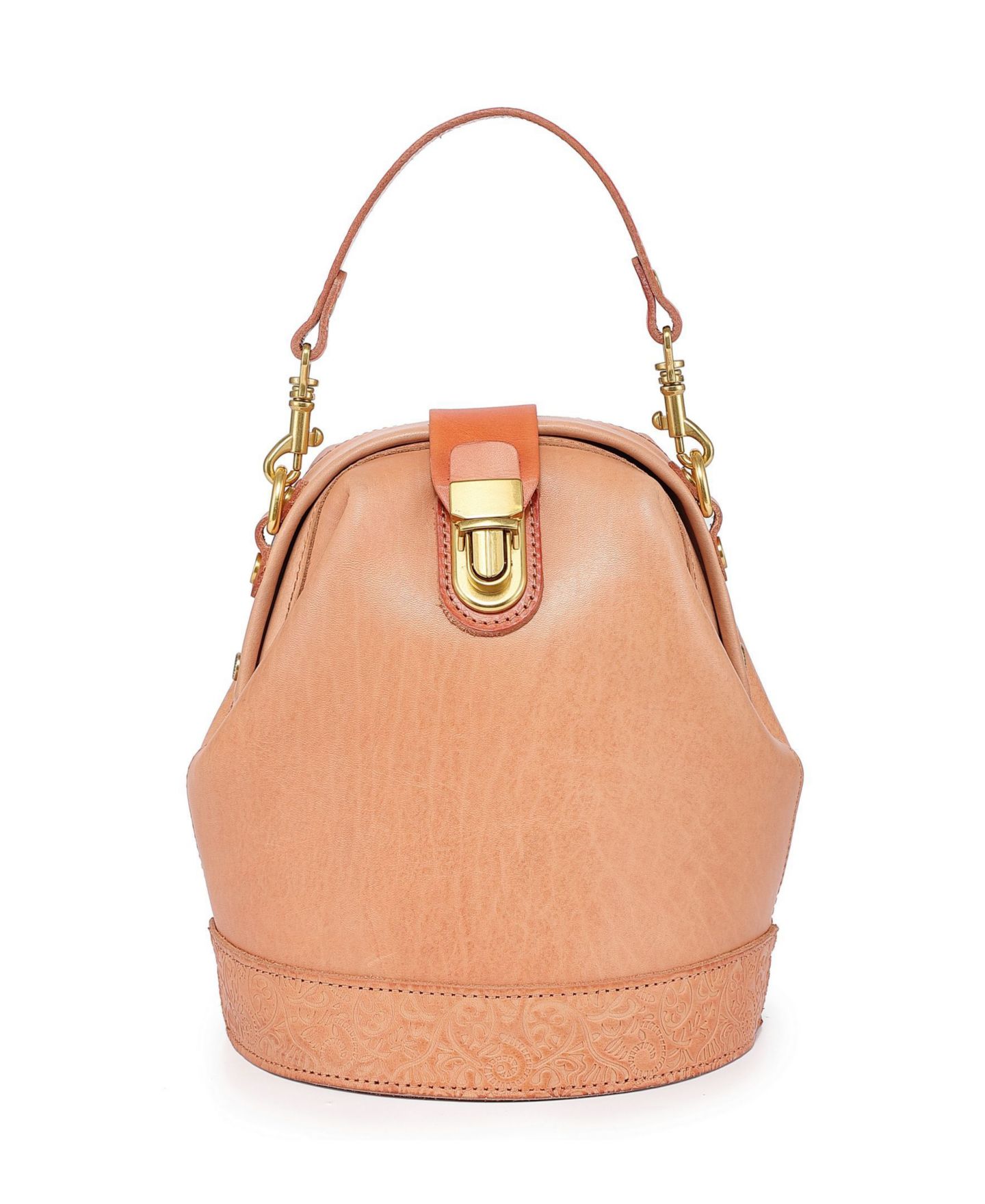 Женская сумка OLD TREND Doctor Mini Leather Bucket Crossbody, цвет: Пудровый — фото 7