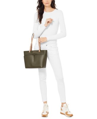 michael kors bedford pebbled leather crossbody bolsa