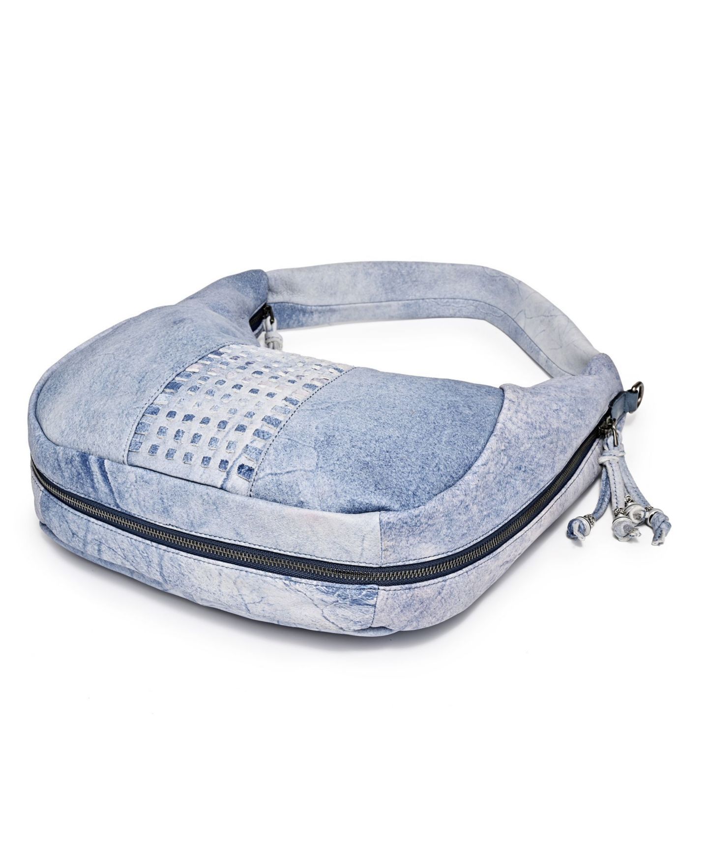 Женская сумка OLD TREND Genuine Leather Dorado Medium Expandable Hobo Handbag, цвет: Синий — фото 13