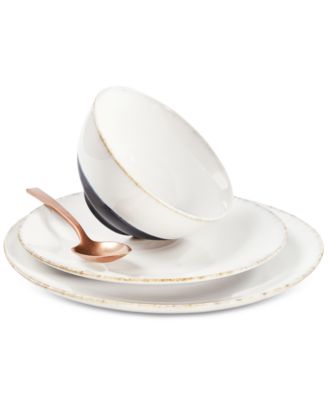 Oake - Black & White 12-Pc. Dinnerware Set,