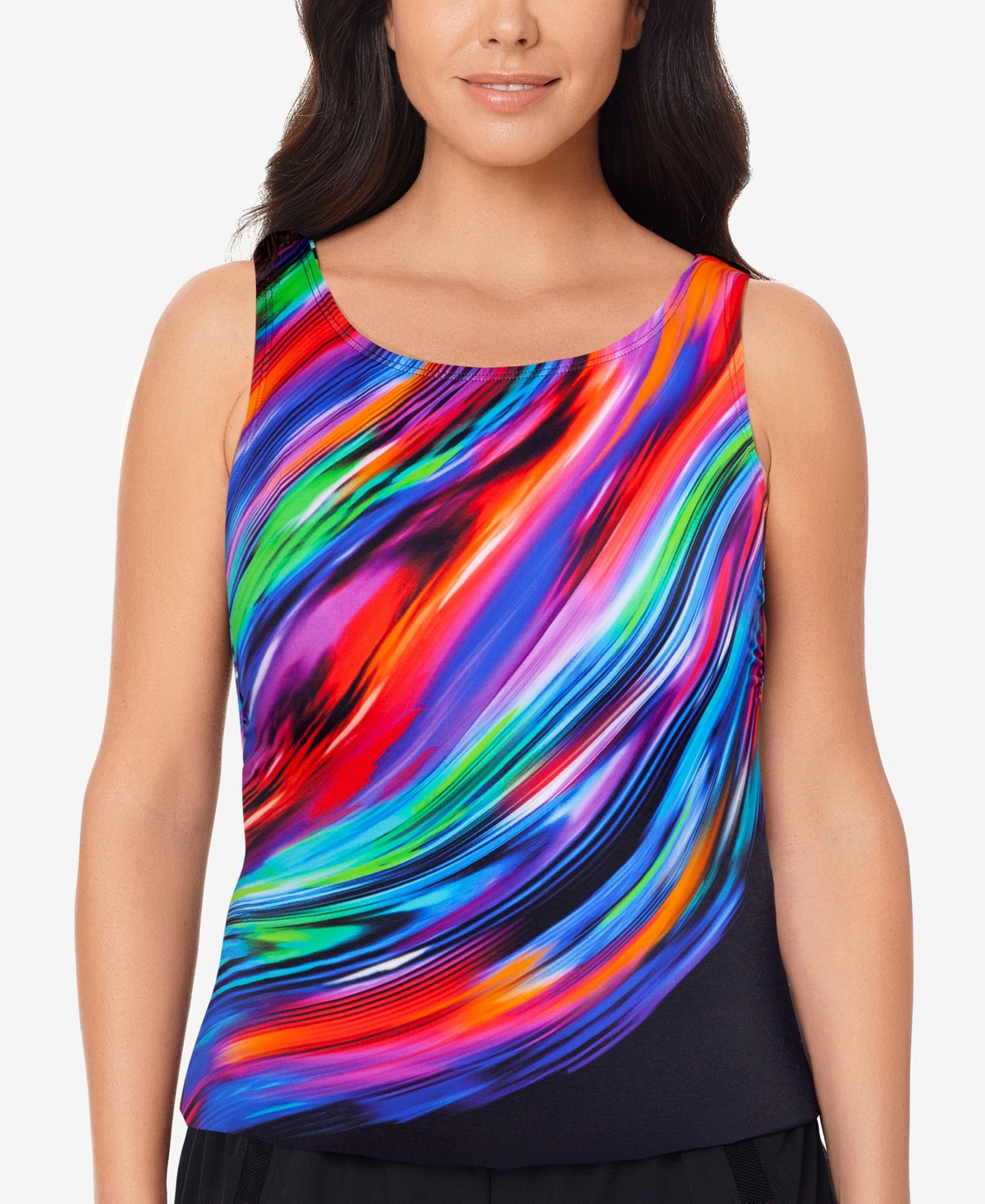 Reebok Swim Glowing Strong Highneck Tankini Top Women's Swimsuit