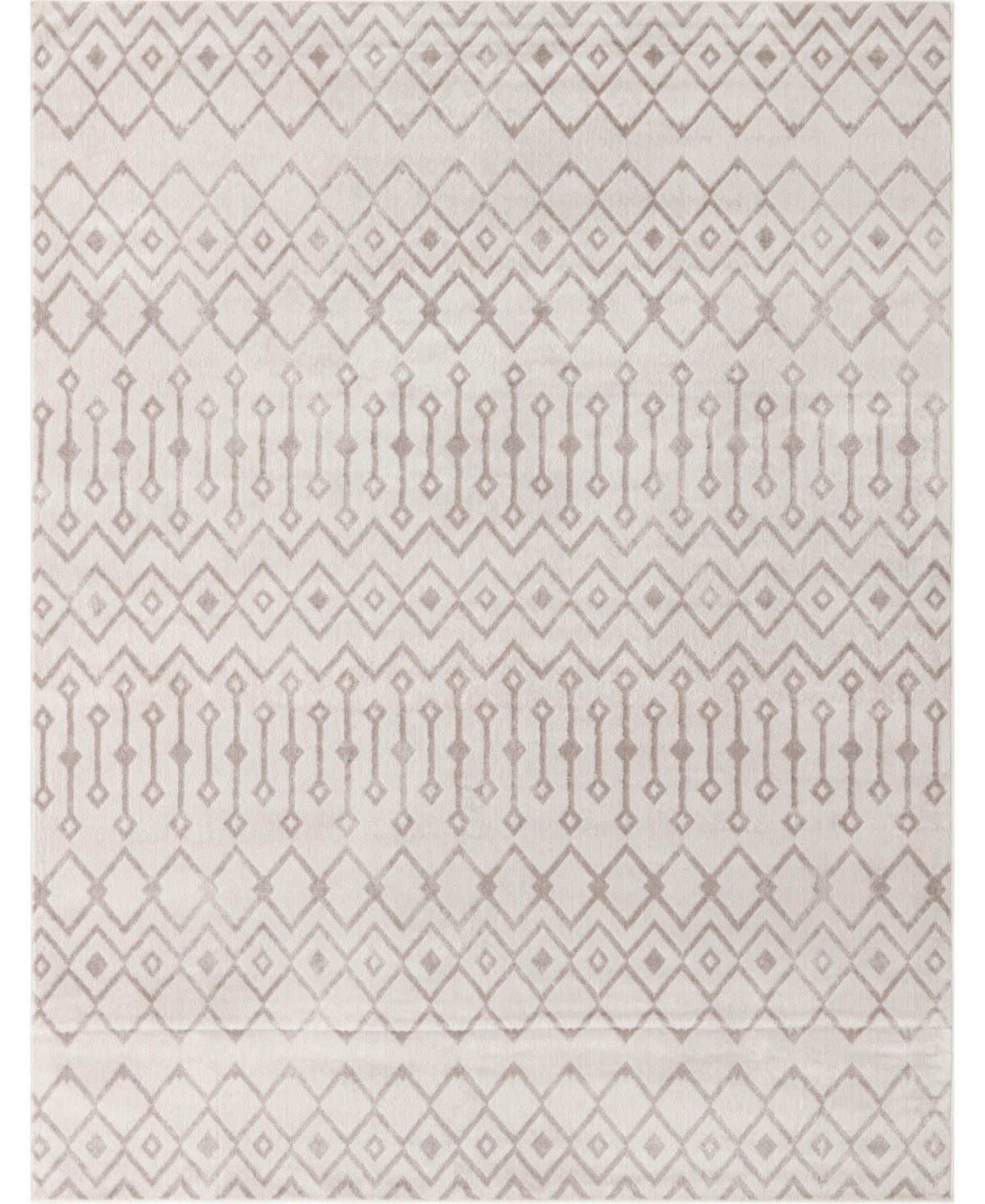 Bayshore Home Wander Lattice Gypsy 8' x 10' Area Rug - Ivory, Gray