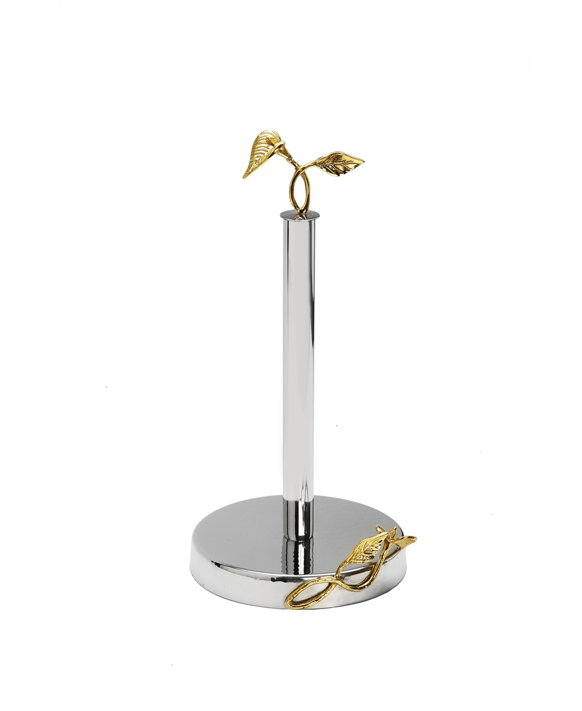 Classic Touch Paper Towel Holder With Leaf Design In Gold - Tone