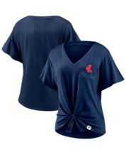 Women's Fanatics Branded Light Blue St. Louis Cardinals Sport Resort Script Washed Tie Front V-Neck T-Shirt