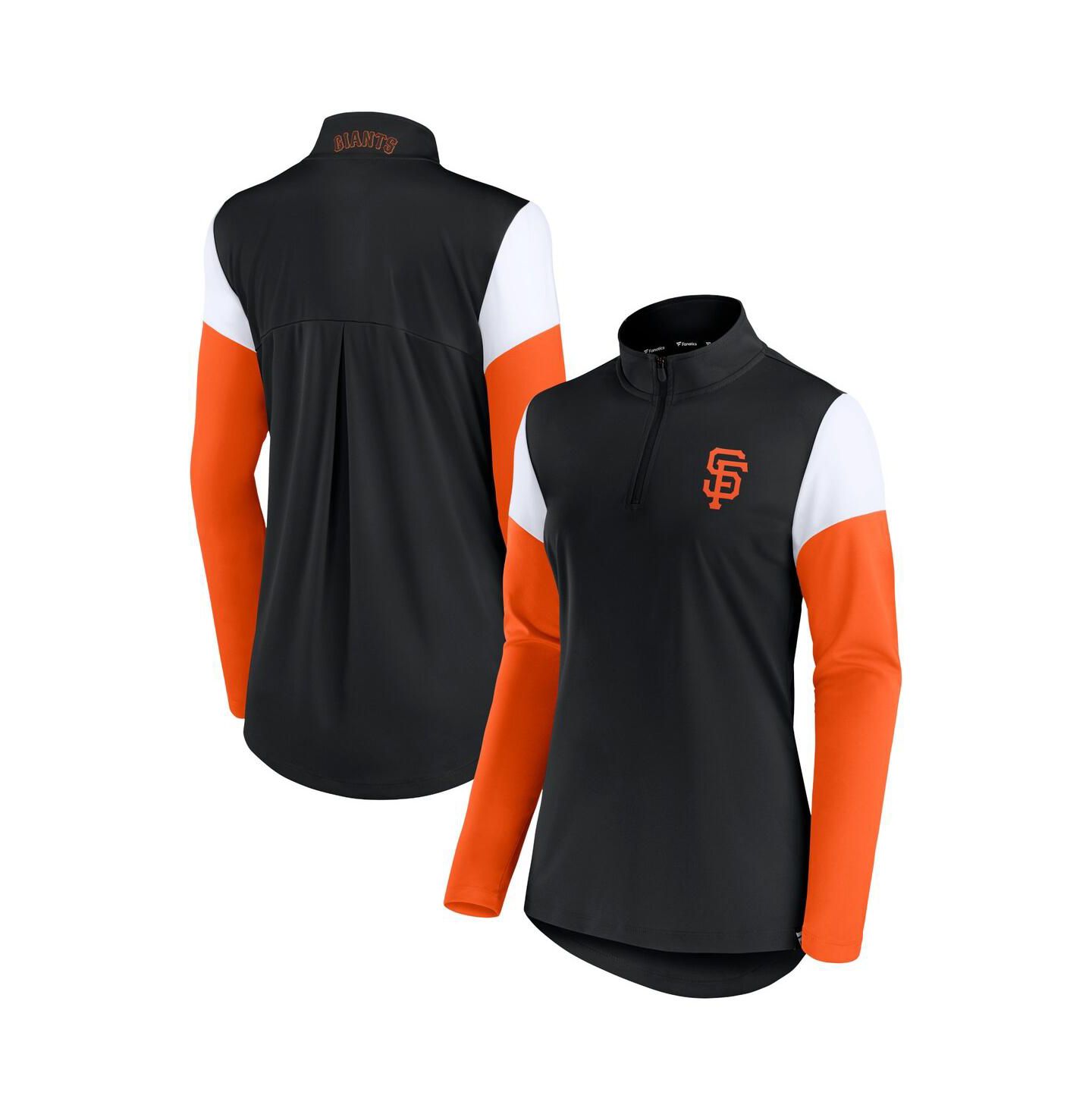 Женская куртка Fanatics Black and Orange San Francisco Giants Authentic Fleece Quarter-Zip — фото 2