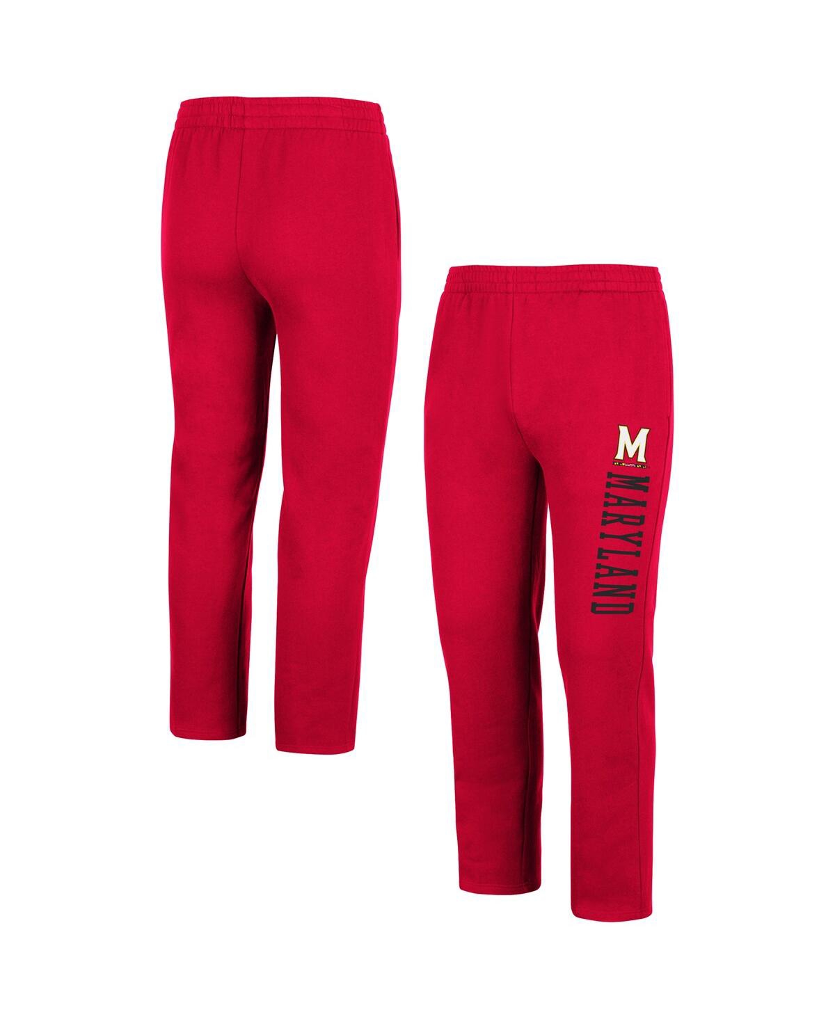 Men's Colosseum Red Maryland Terrapins Fleece Pants - Red