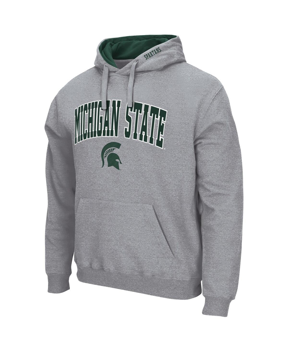 Shop Colosseum Men's  Heathered Gray Michigan State Spartans Arch And Logo 3.0 Pullover Hoodie