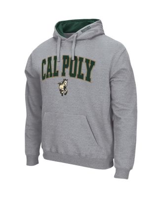 Men's Heathered Gray Cal Poly Mustangs Arch and Logo Pullover Hoodie