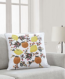 Lemons & Leaves Decorative Pillow, 20" x 20"