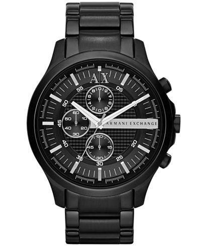 A|X Armani Exchange Men's Chronograph Black Ion-Plated Stainless Steel Bracelet Watch 46mm AX2138