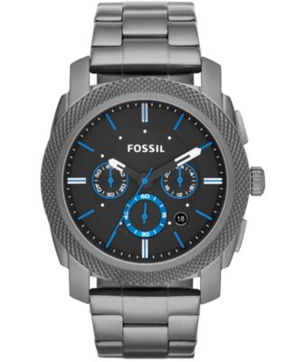 Fossil Men's Chronograph Machine Smoke-tone Stainless Steel Bracelet 