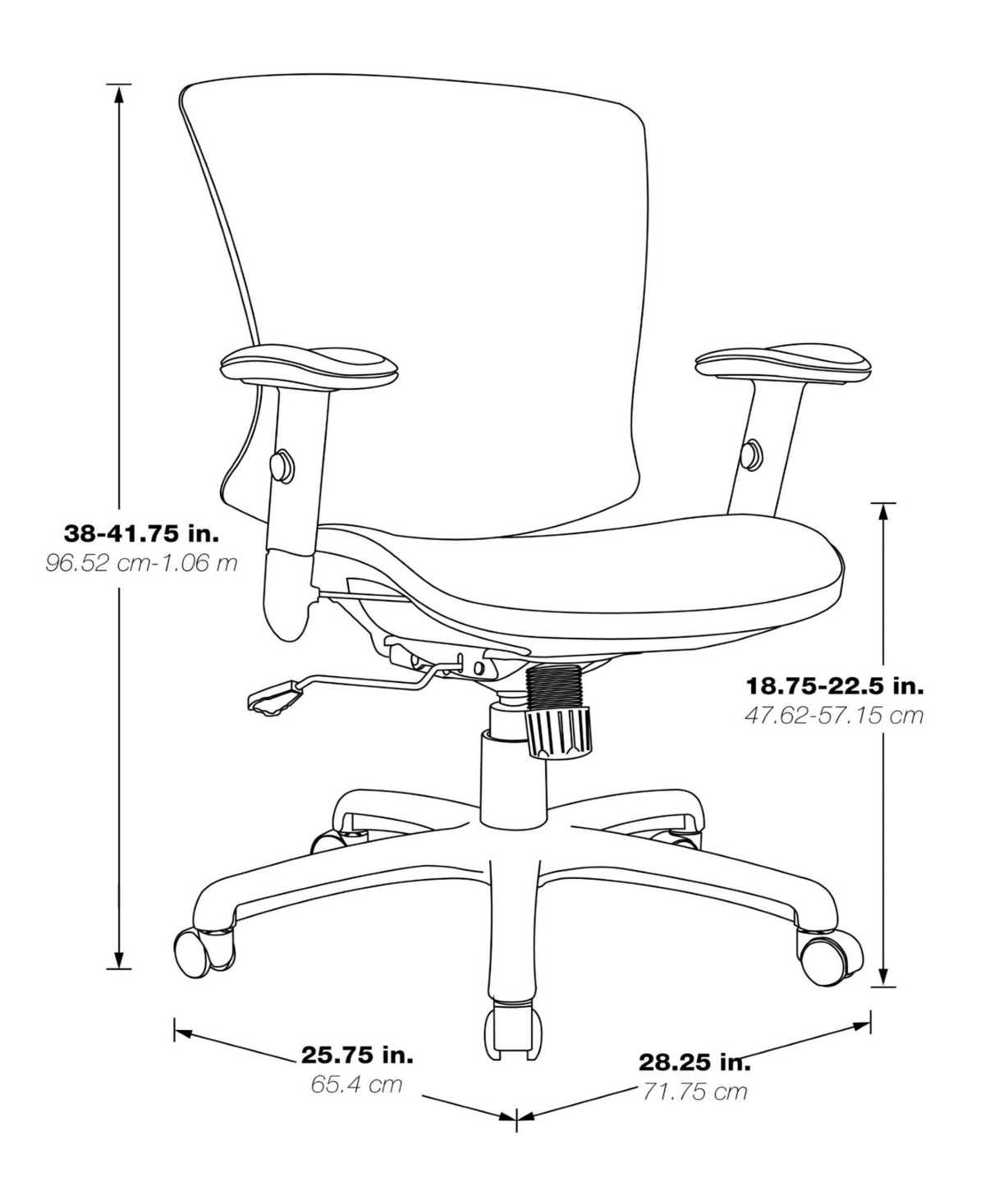 Mesh Screen Seat and Back Manager's Chair with Height Adjustable Arms - Blue